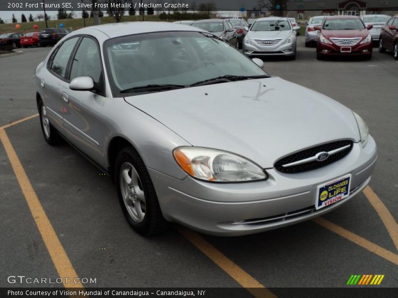 Silver Frost Metallic / Medium Graphite 2002 Ford Taurus SES