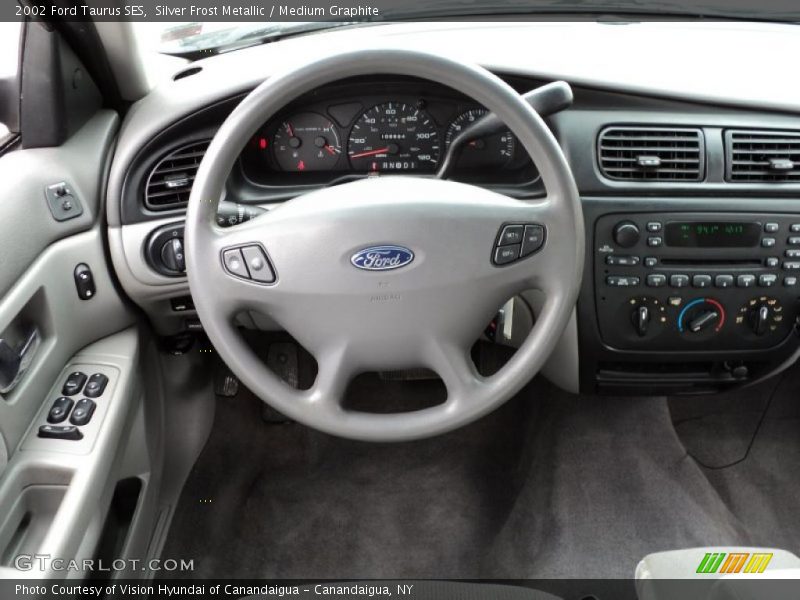 Silver Frost Metallic / Medium Graphite 2002 Ford Taurus SES