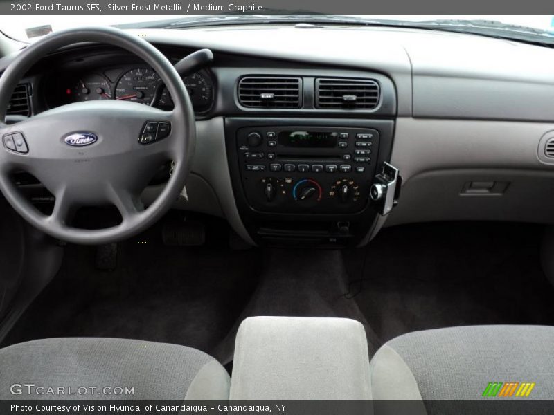 Silver Frost Metallic / Medium Graphite 2002 Ford Taurus SES