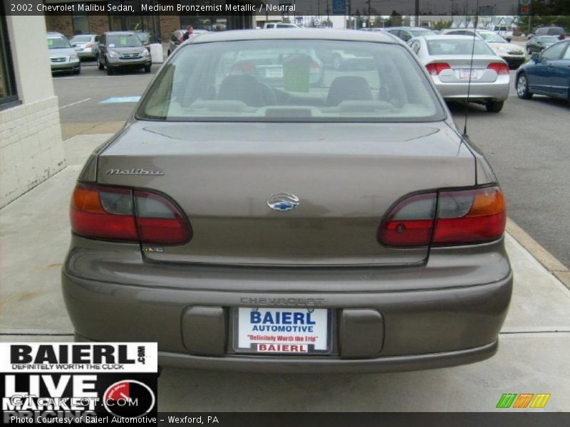 Medium Bronzemist Metallic / Neutral 2002 Chevrolet Malibu Sedan