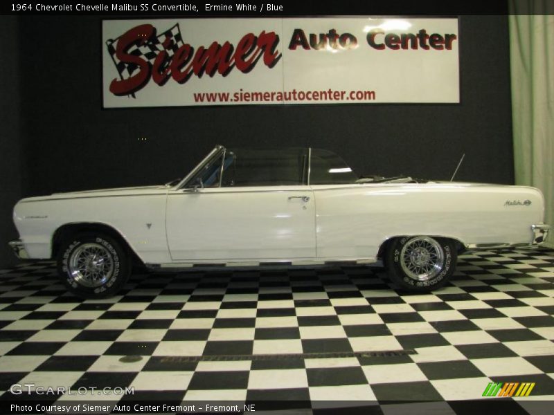 Ermine White / Blue 1964 Chevrolet Chevelle Malibu SS Convertible