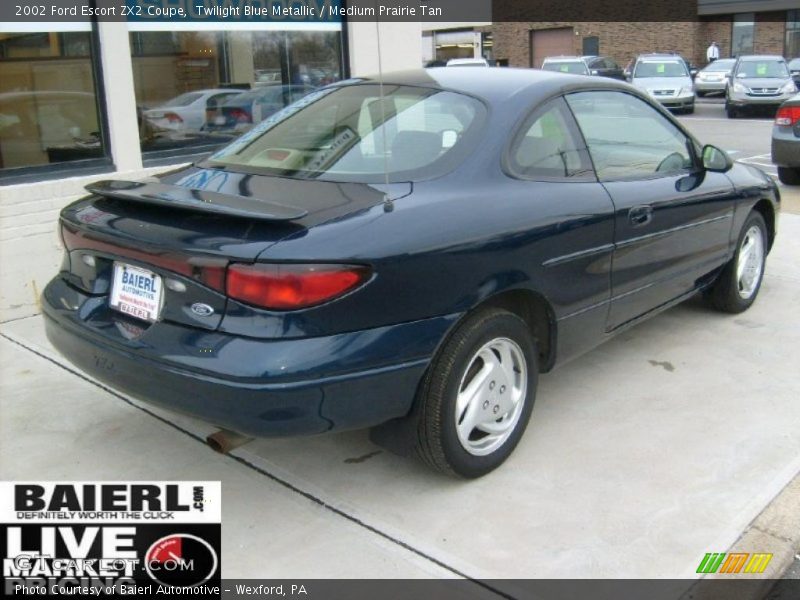 Twilight Blue Metallic / Medium Prairie Tan 2002 Ford Escort ZX2 Coupe