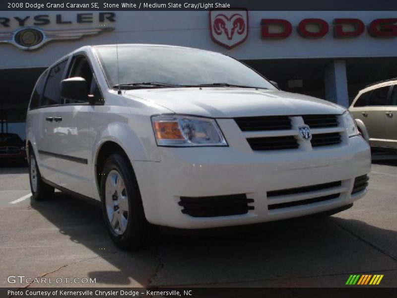 Stone White / Medium Slate Gray/Light Shale 2008 Dodge Grand Caravan SE