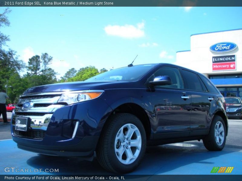 Kona Blue Metallic / Medium Light Stone 2011 Ford Edge SEL
