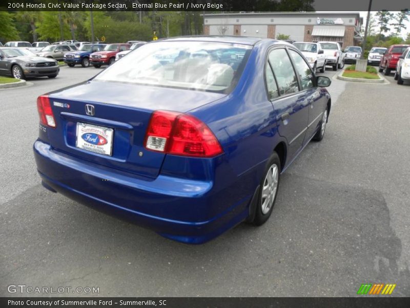 Eternal Blue Pearl / Ivory Beige 2004 Honda Civic Value Package Sedan