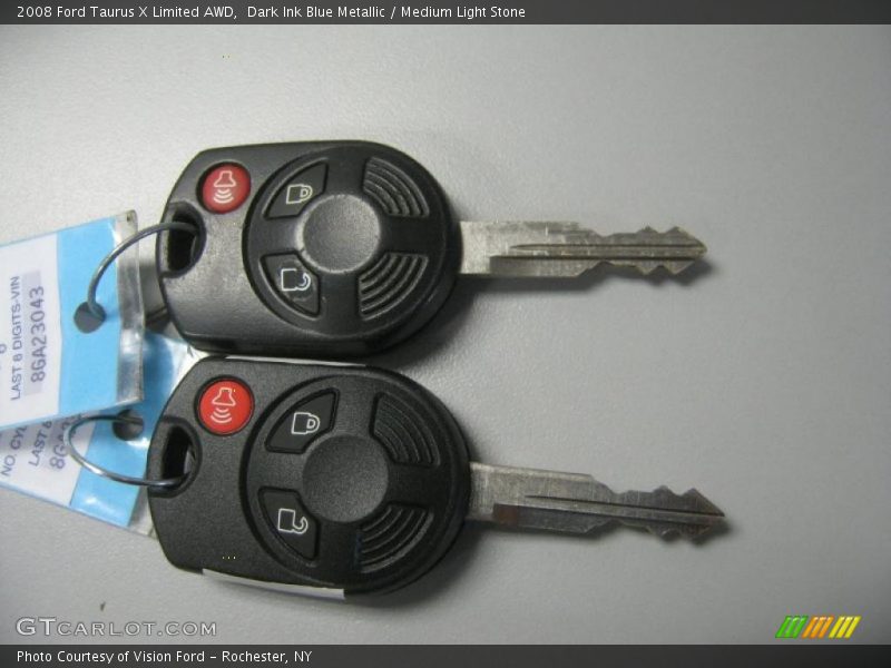 Dark Ink Blue Metallic / Medium Light Stone 2008 Ford Taurus X Limited AWD
