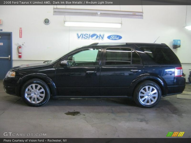 Dark Ink Blue Metallic / Medium Light Stone 2008 Ford Taurus X Limited AWD
