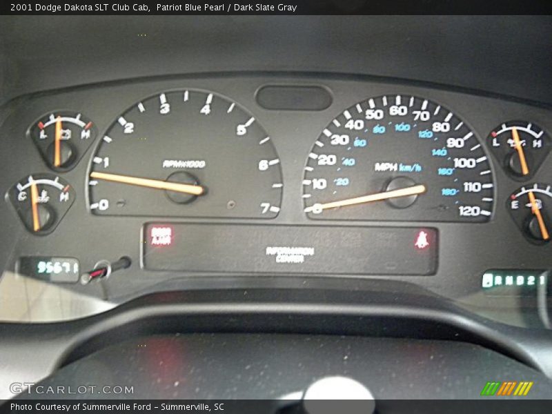 Patriot Blue Pearl / Dark Slate Gray 2001 Dodge Dakota SLT Club Cab