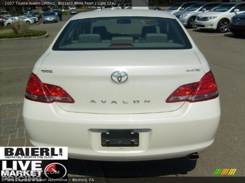 Blizzard White Pearl / Light Gray 2007 Toyota Avalon Limited