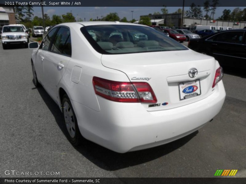 Super White / Ash 2011 Toyota Camry LE