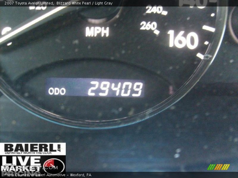 Blizzard White Pearl / Light Gray 2007 Toyota Avalon Limited