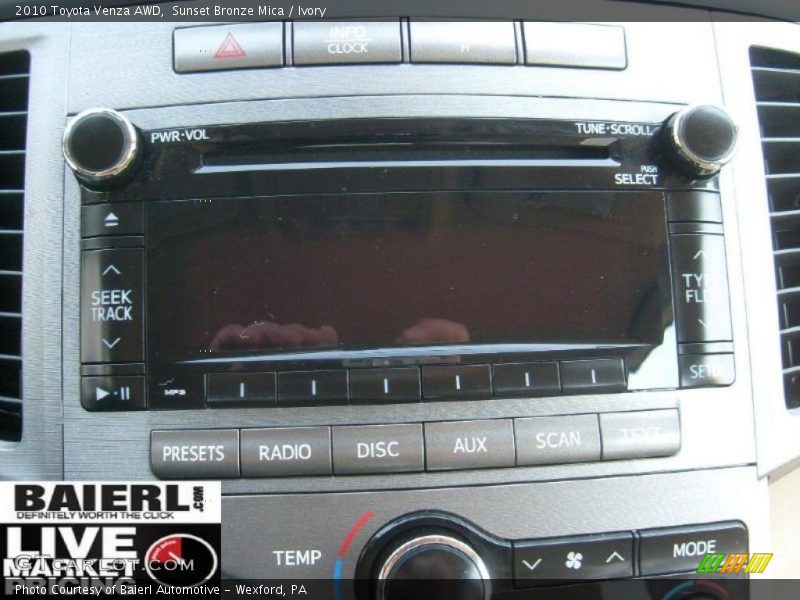 Sunset Bronze Mica / Ivory 2010 Toyota Venza AWD