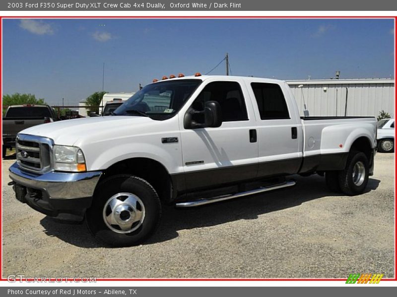 Oxford White / Dark Flint 2003 Ford F350 Super Duty XLT Crew Cab 4x4 Dually