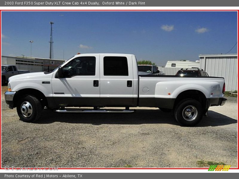 Oxford White / Dark Flint 2003 Ford F350 Super Duty XLT Crew Cab 4x4 Dually