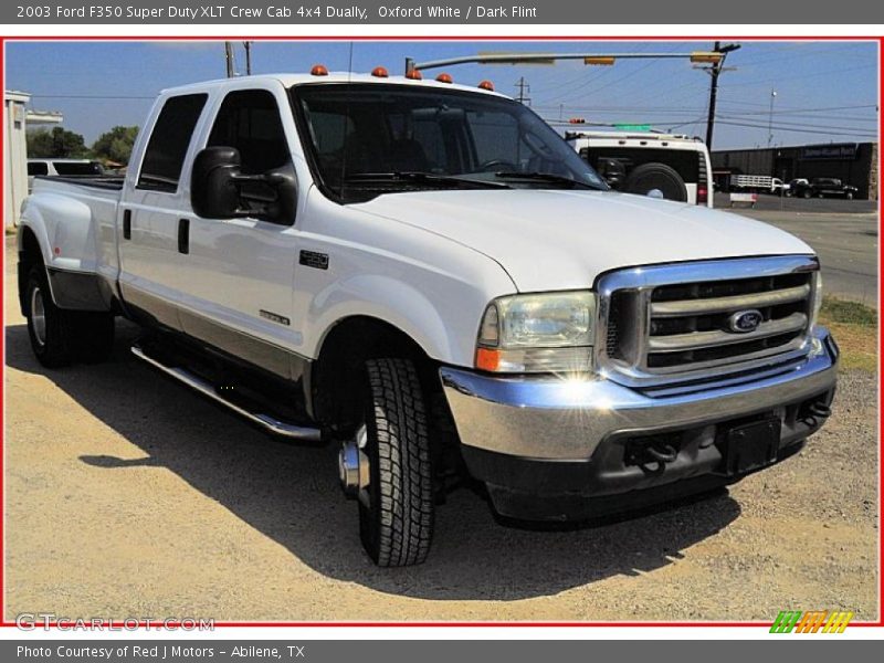 Oxford White / Dark Flint 2003 Ford F350 Super Duty XLT Crew Cab 4x4 Dually