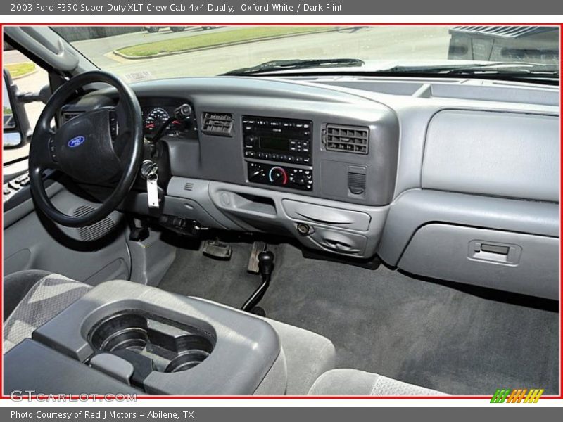 Oxford White / Dark Flint 2003 Ford F350 Super Duty XLT Crew Cab 4x4 Dually