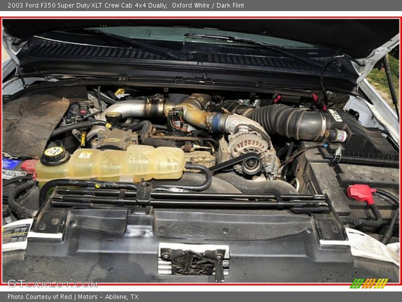 Oxford White / Dark Flint 2003 Ford F350 Super Duty XLT Crew Cab 4x4 Dually