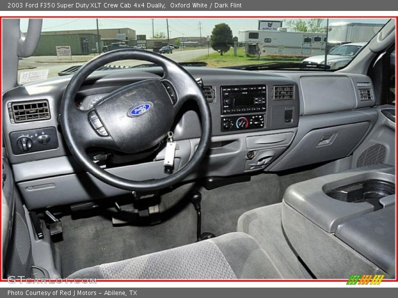 Oxford White / Dark Flint 2003 Ford F350 Super Duty XLT Crew Cab 4x4 Dually