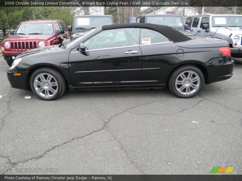 Brilliant Black Crystal Pearl / Dark Slate Gray/Light Slate Gray 2008 Chrysler Sebring Limited Convertible