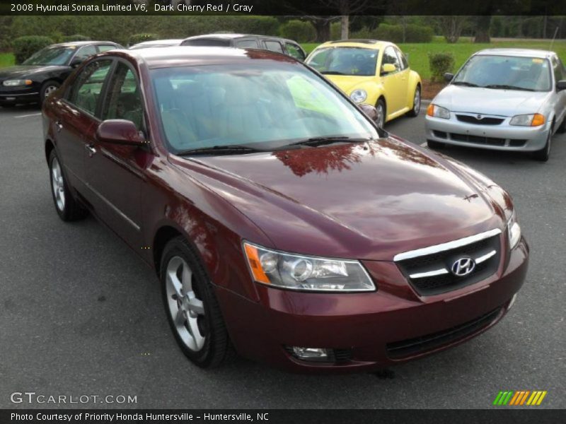 Dark Cherry Red / Gray 2008 Hyundai Sonata Limited V6