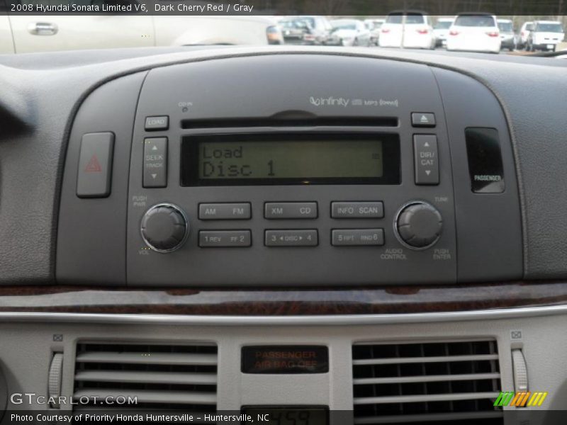 Dark Cherry Red / Gray 2008 Hyundai Sonata Limited V6