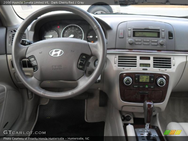 Dark Cherry Red / Gray 2008 Hyundai Sonata Limited V6