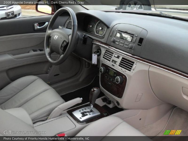 Dark Cherry Red / Gray 2008 Hyundai Sonata Limited V6