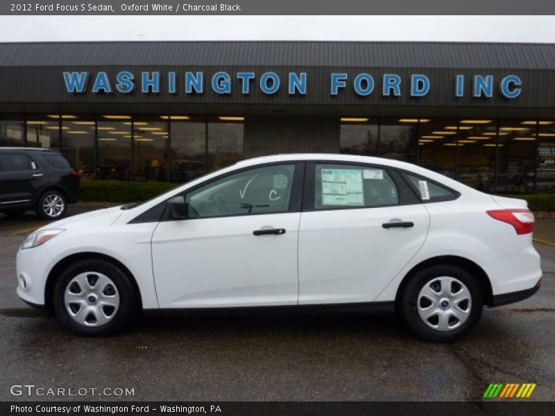 Oxford White / Charcoal Black 2012 Ford Focus S Sedan