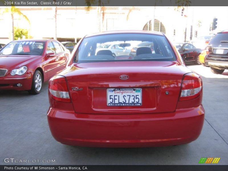 Classic Red / Gray 2004 Kia Rio Sedan