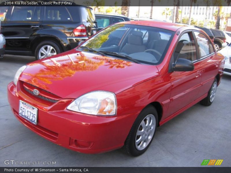 Classic Red / Gray 2004 Kia Rio Sedan