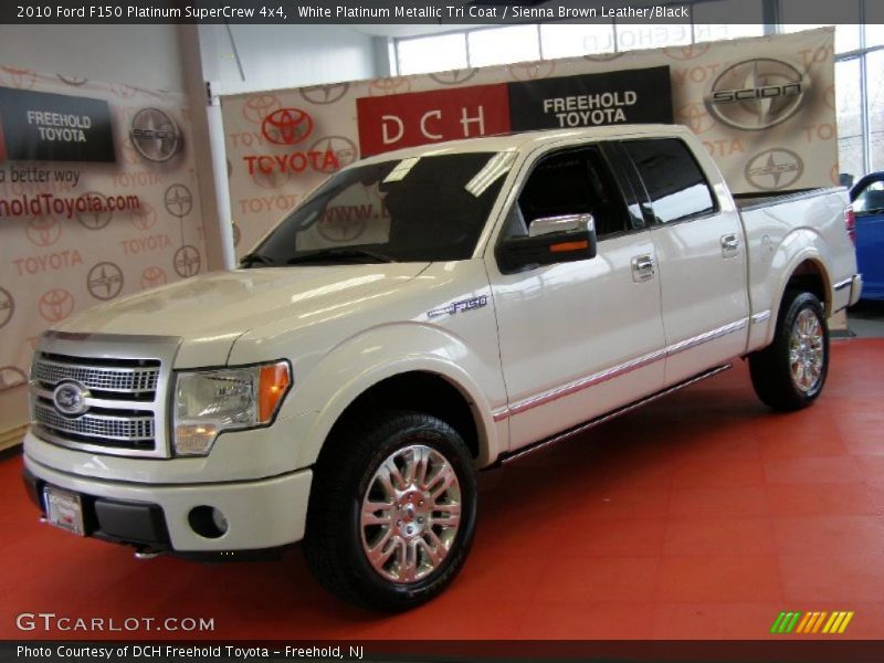 White Platinum Metallic Tri Coat / Sienna Brown Leather/Black 2010 Ford F150 Platinum SuperCrew 4x4