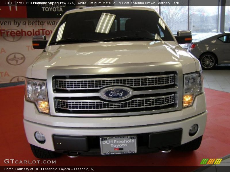 White Platinum Metallic Tri Coat / Sienna Brown Leather/Black 2010 Ford F150 Platinum SuperCrew 4x4