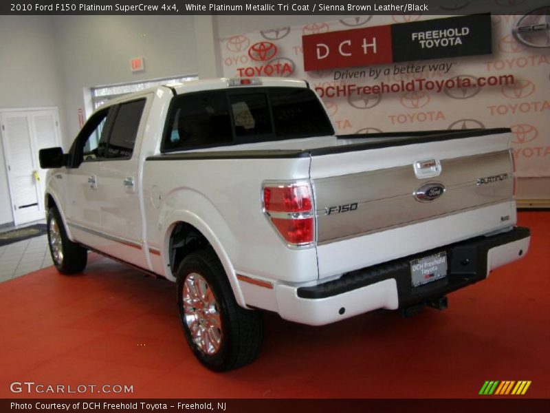 White Platinum Metallic Tri Coat / Sienna Brown Leather/Black 2010 Ford F150 Platinum SuperCrew 4x4