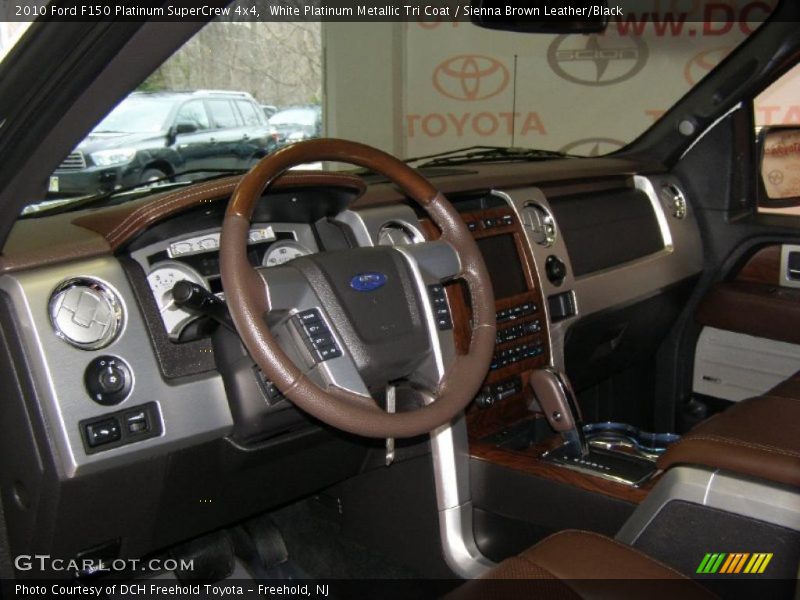 White Platinum Metallic Tri Coat / Sienna Brown Leather/Black 2010 Ford F150 Platinum SuperCrew 4x4