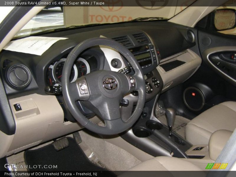 Super White / Taupe 2008 Toyota RAV4 Limited V6 4WD
