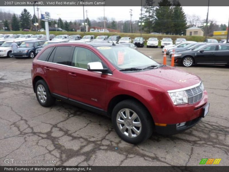 Vivid Red Metallic / Medium Camel 2007 Lincoln MKX AWD
