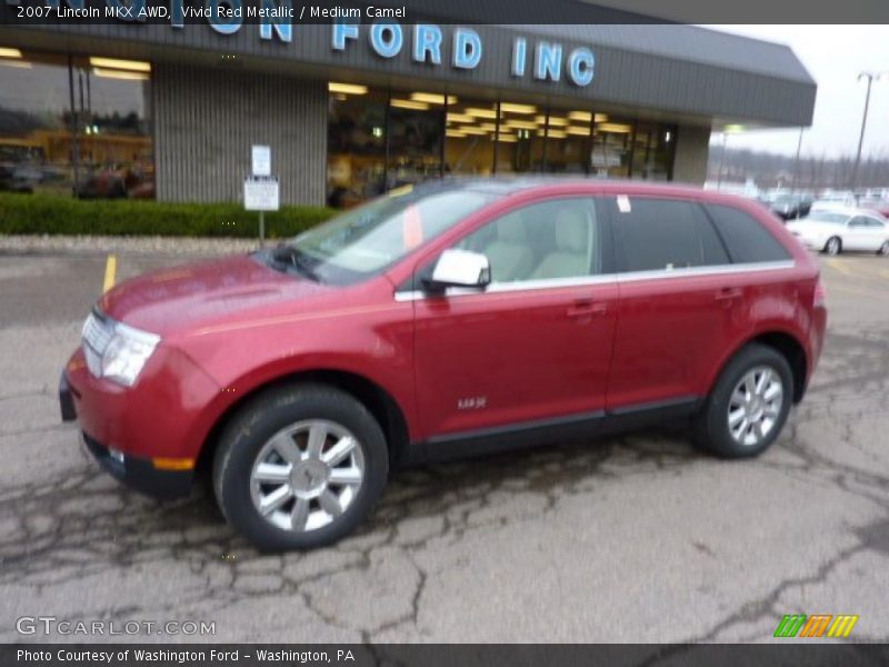 Vivid Red Metallic / Medium Camel 2007 Lincoln MKX AWD