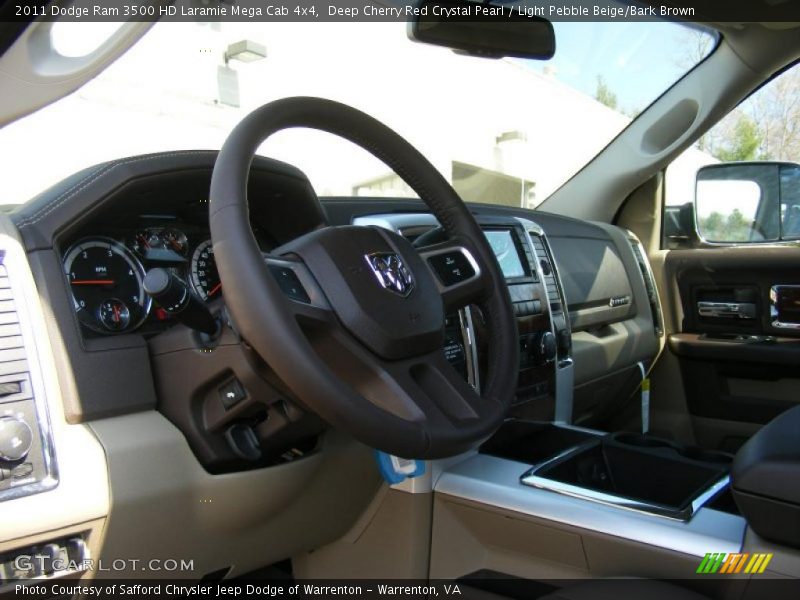 Deep Cherry Red Crystal Pearl / Light Pebble Beige/Bark Brown 2011 Dodge Ram 3500 HD Laramie Mega Cab 4x4