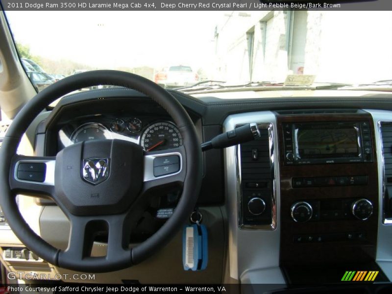 Deep Cherry Red Crystal Pearl / Light Pebble Beige/Bark Brown 2011 Dodge Ram 3500 HD Laramie Mega Cab 4x4