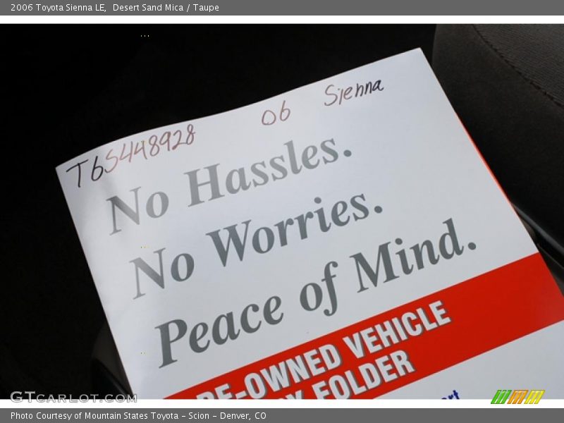 Desert Sand Mica / Taupe 2006 Toyota Sienna LE