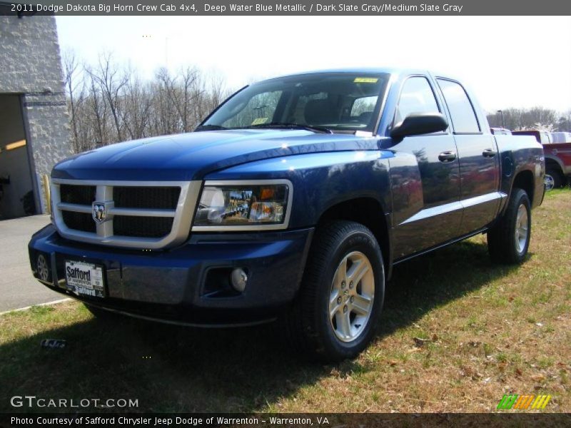 Deep Water Blue Metallic / Dark Slate Gray/Medium Slate Gray 2011 Dodge Dakota Big Horn Crew Cab 4x4