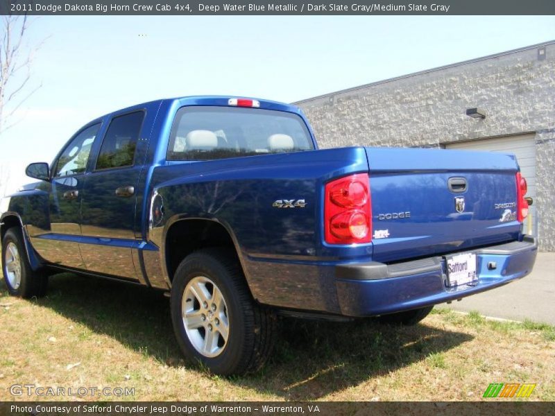Deep Water Blue Metallic / Dark Slate Gray/Medium Slate Gray 2011 Dodge Dakota Big Horn Crew Cab 4x4