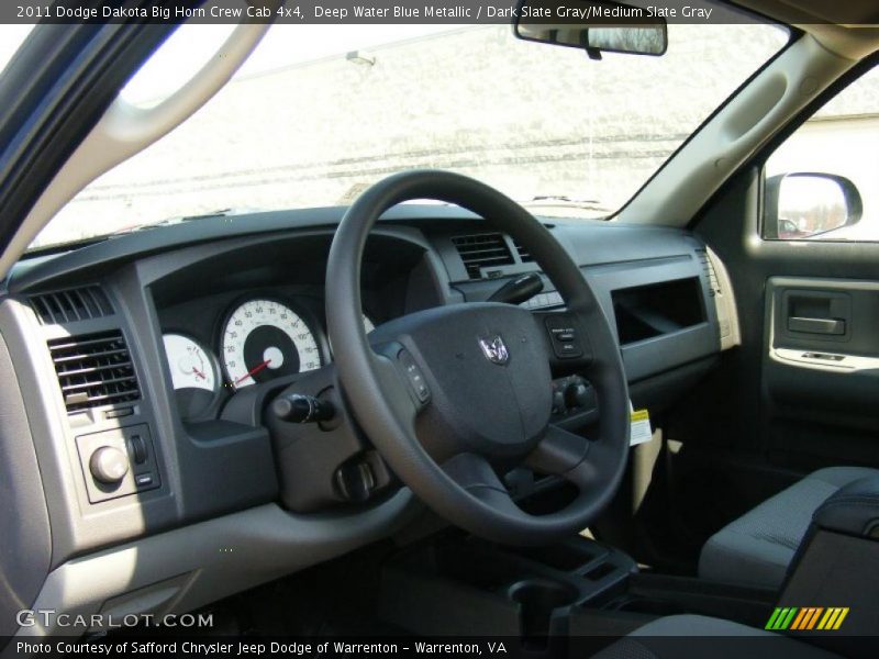Deep Water Blue Metallic / Dark Slate Gray/Medium Slate Gray 2011 Dodge Dakota Big Horn Crew Cab 4x4