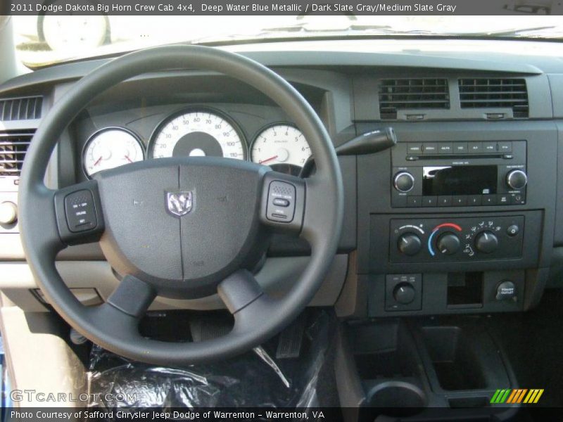 Deep Water Blue Metallic / Dark Slate Gray/Medium Slate Gray 2011 Dodge Dakota Big Horn Crew Cab 4x4