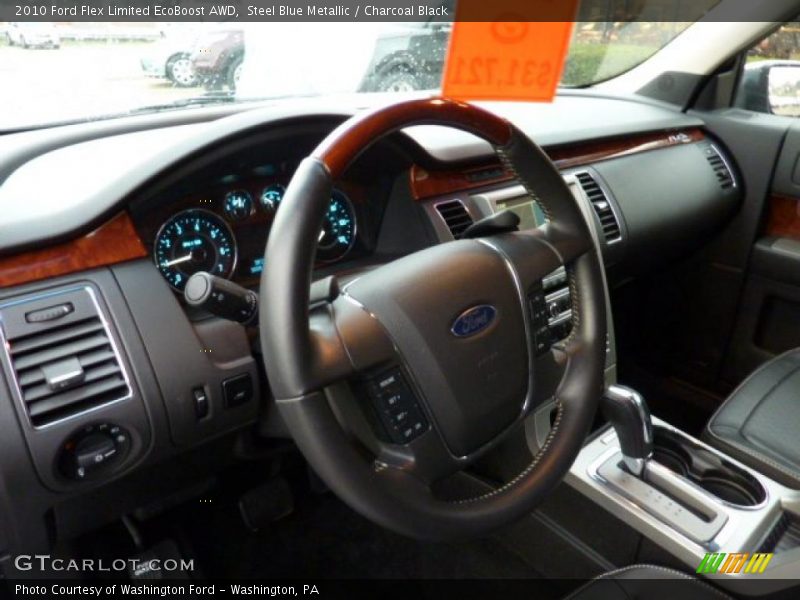 Steel Blue Metallic / Charcoal Black 2010 Ford Flex Limited EcoBoost AWD