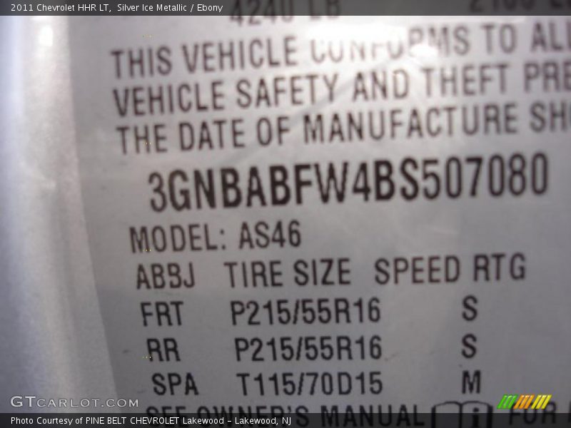 Silver Ice Metallic / Ebony 2011 Chevrolet HHR LT