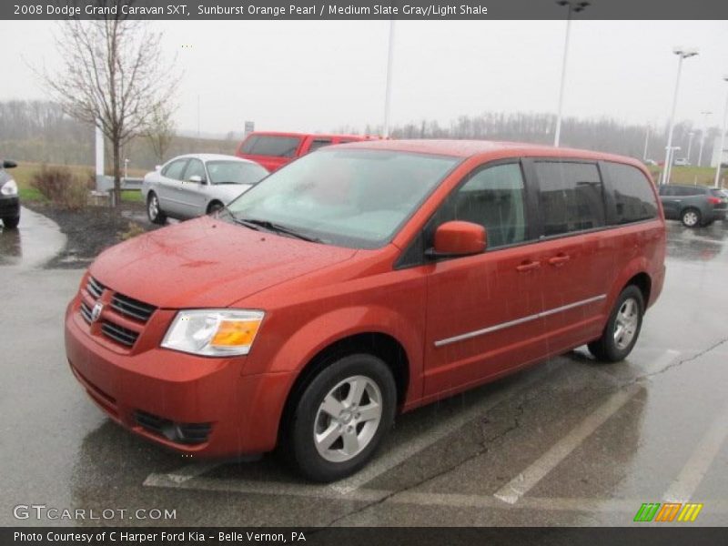 Sunburst Orange Pearl / Medium Slate Gray/Light Shale 2008 Dodge Grand Caravan SXT