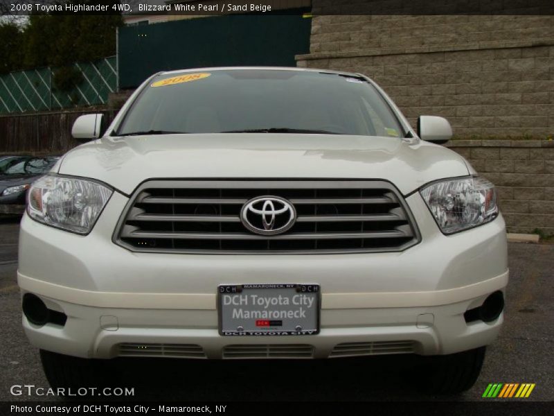Blizzard White Pearl / Sand Beige 2008 Toyota Highlander 4WD