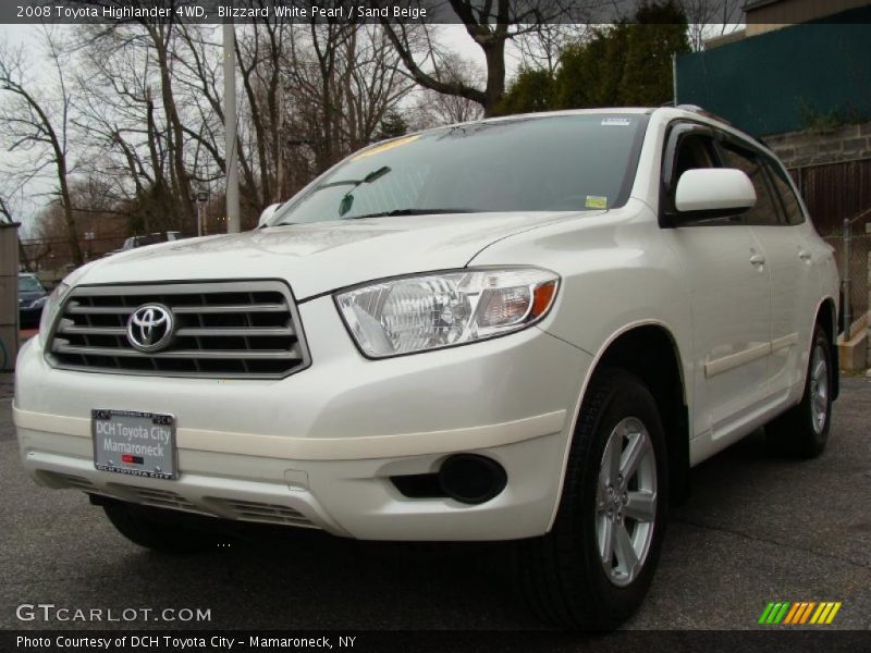 Blizzard White Pearl / Sand Beige 2008 Toyota Highlander 4WD