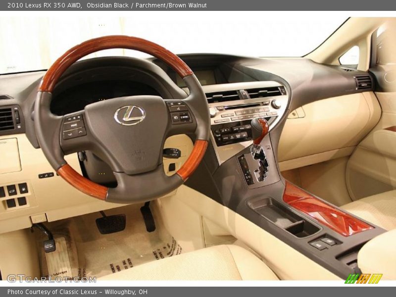 Obsidian Black / Parchment/Brown Walnut 2010 Lexus RX 350 AWD